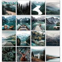 SDOYUNO 60x75cm farba według numerów dekoracje DIY zestaw farb akrylowych do malowania według liczb, na płótnie dekoracja domowa przedstawiająca krajobraz 1